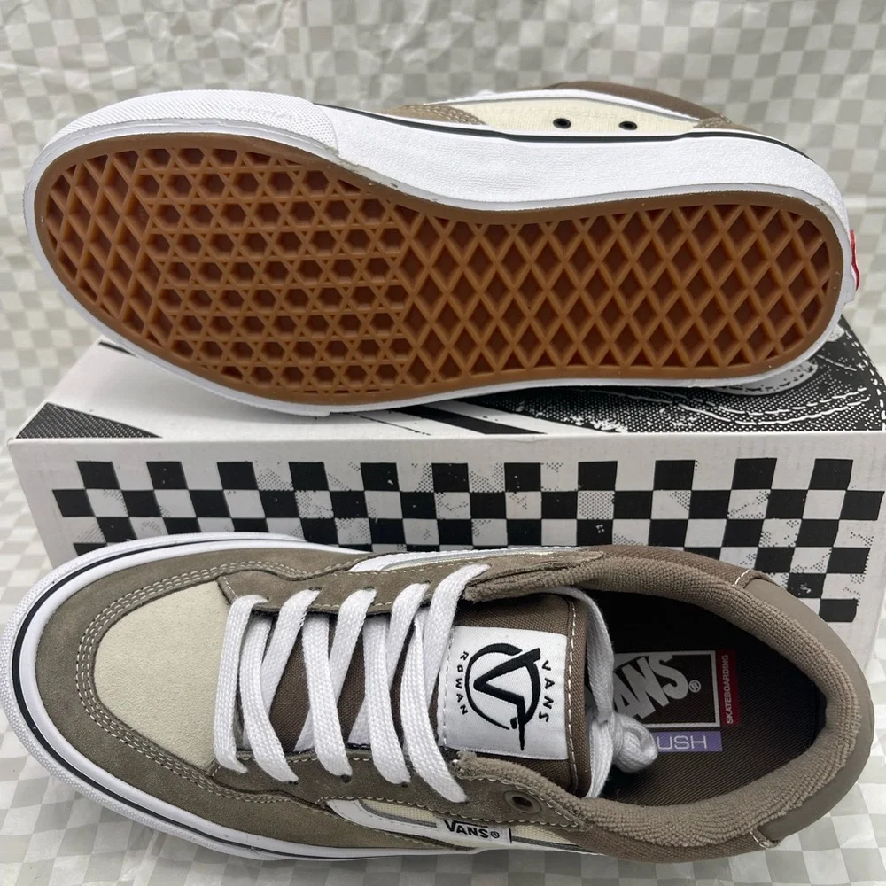 Vans Men’s Rowan
Walnut Sneakers 
VN0A5JIC1NU Tan and White Sneakers - Picture 4 of 16